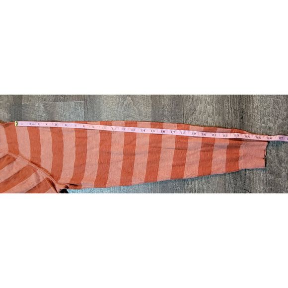 Perry Ellis Sweater Crew Neck Men's M Orange Striped Long-sleeved Super Soft Cot - Picture 10 of 10